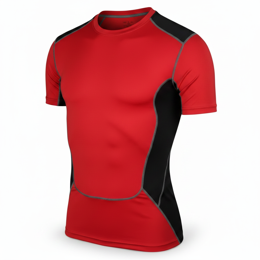 Compression Shirt Red Black Side Only