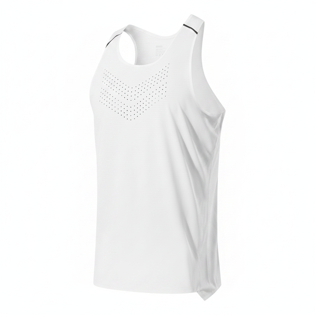 Vest blanca fondo blanco